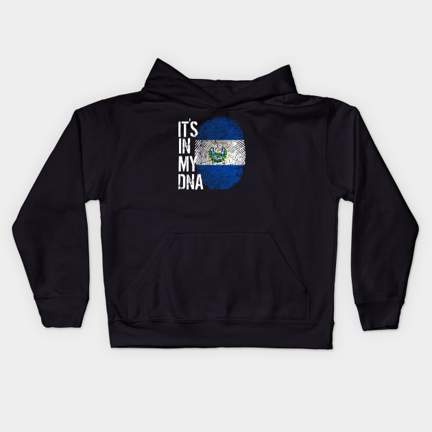 El Salvador Flag Fingerprint My Story DNA Salvadorian Kids Hoodie by Your Culture & Merch